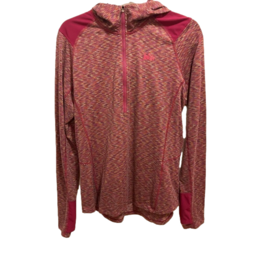 𝅺rei half zip hoodie shell layer jacket.